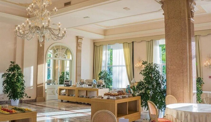 A luxury hotel ballroom catering hall interior