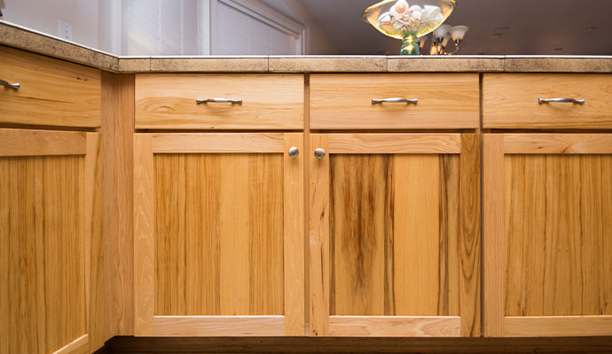 A clean refinished kitchen cabinet