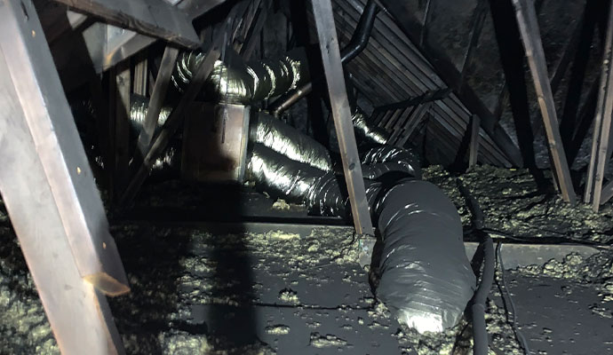 Soot damaged HVAC system