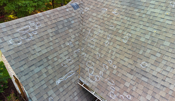 Hail damaged roof