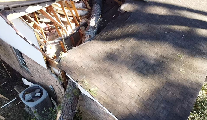 Storm damaged property