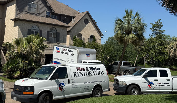 Service vehicles of Fire Reconstruction Inc.